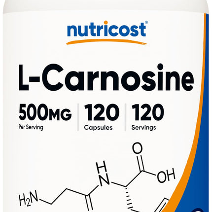 Nutricost L-Carnosine 500mg, 120 Capsules - Gluten Free & Non-GMO