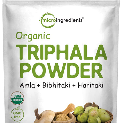 Organic Triphala Powder, 2 Pounds (Amla + Haritaki + Bibhitaki) | India Origin, Herbal Adaptogen Supplement, Supports Colon & Immune Health | Vegan, No GMOS