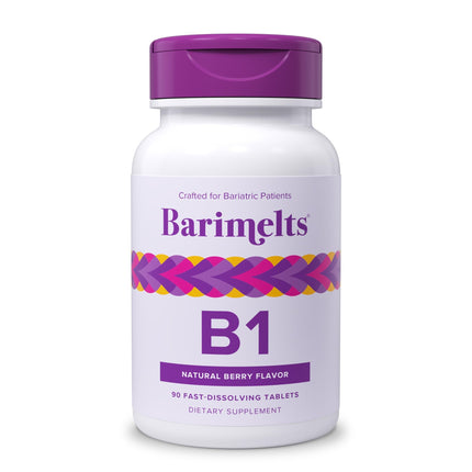 BariMelts Vitamin B1, 90 Fast-Dissolving Tablets (3-Month Supply), Sugar-Free Bariatric Vitamins for Women, Natural Berry Flavor
