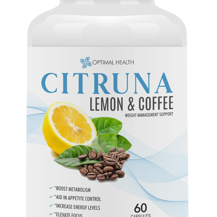 Citruna Lemon and Coffee Fat Burner - for Men and Women - Burn Fat, Boost Metabolism, Increase Energy Levels, Aid in Appetite Control, Elevate Focus - 60 Capsules