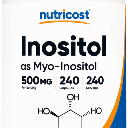 Nutricost Inositol Capsules 500mg, 240 Capsules - Veggie Capsules, Non-GMO, Gluten Free (Myo-Inositol)