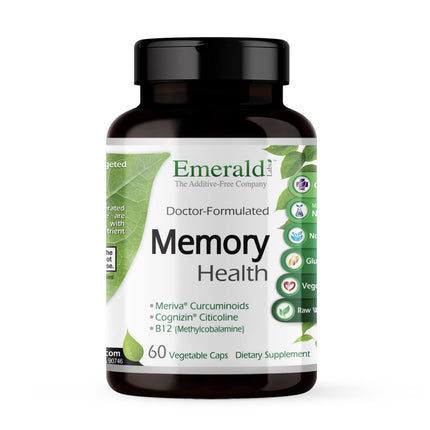 EMERALD LABS Memory Health - Brain Health & Memory Supplement - Supports Energy & Focus - Features Meriva Turmeric, Vitamin B12 & More - 60 Vegetable Capsules (30-Day Supply)