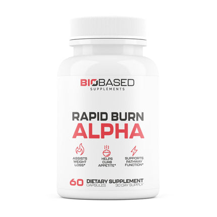 Rapid Burn Alpha - Fat Burner for Men - Supports Healthy Pathways Associated with GLP-1 Activity - Supports Appetite Control, Energy Booster, Helps Increase Metabolism & Fat Loss - 60 Unisex Capsules