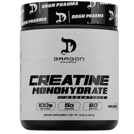 DRAGON PHARMA Creatine Monohydrate, Aid Muscle Recovery, Post-Workout Supplement, Antioxidant Support (60 Servings, Unflavored)