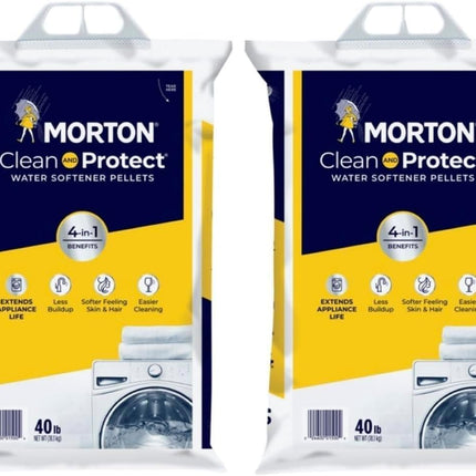 Morton Clean and Protect Water Softener Salt Pellets, 40 LB (Pack-2)