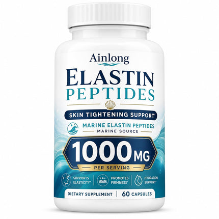 Ainlong Elastin Peptides 1000mg, Marine Elastin Peptide Skin Tightening Formula, 60 Count (1)