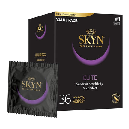 SKYN Elite – 36 Count – Ultra-Thin, Lubricated Latex-Free Condoms