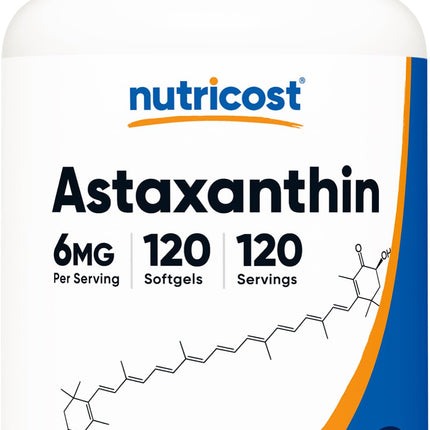 Nutricost Astaxanthin 6mg, Non-GMO and Gluten Free, 120 Softgels (4 Month Supply)