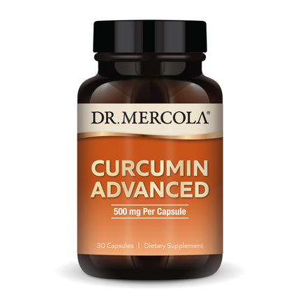 Dr. Mercola Curcumin Advanced - 500 mg Curcumin Root Extract - 95% Curcuminoids - For Vision Health, Digestion & Focus - Sustained Release - Non-GMO, Gluten-Free & Soy-Free - 30 Capsules (30 Servings)