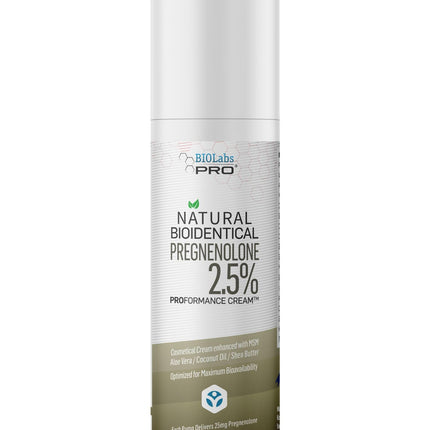 BIOLABS PRO Pregnenolone, All Natural Bioidentical Pregnenolone, 2.5% Maximum Strength, Two-Month Supply (Unscented - 3oz)
