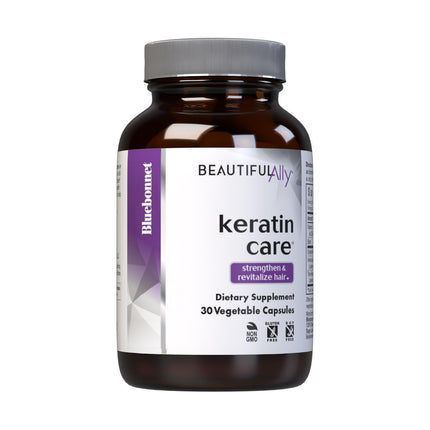 Bluebonnet Nutrition Beautiful Ally Keratin Care, Beauty Nutrient, Best for Hair, Strengthen and Revitalize Hair*, Non GMO, Gluten Free, Soy Free, Milk Free, 30 Vegetable Capsules, 30 Servings