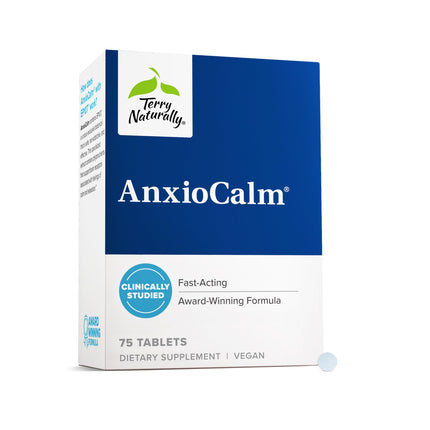 Terry Naturally AnxioCalm - 75 Tablets - Fast-Acting, Non-Drowsy, Non-Addictive Formula - Safe for Adults & Children 4+ Years - Non-GMO - 37 Servings