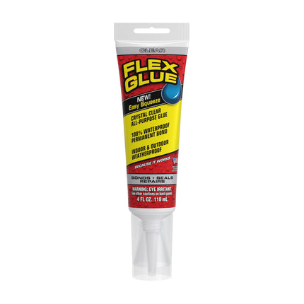 Flex Glue Rubberized Waterproof Adhesive, Clear, 4 oz Tube, 1-Pack