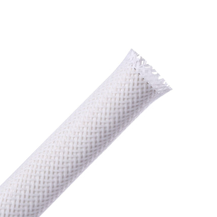 100ft - 1/2 inch PET Expandable Braided Sleeving – White – Alex Tech Braided Cable Sleeve