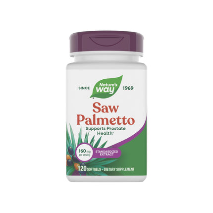 Nature's Way Saw Palmetto Standardized Extract, Prostate Health Support for Men*, 160 mg per Serving, 120 Softgels (Packaging May Vary)