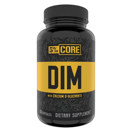 5% Nutrition Core DIM Supplement | Estrogen Regulation Support for Men & Women | Natural Diindolylmethane w/Calcium D-Glucarate, Organic Broccoli Powder + Bioperine (30 Servings / 60 VegCaps)