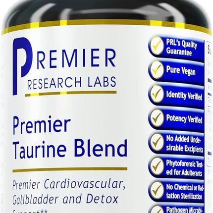 Premier Research Labs Taurine Blend - Amino Acid Supplement for Liver, Gallbladder, Brain & Heart Health, for Women & Men - 90 Vegetarian Capsules