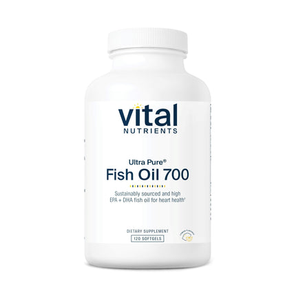 Vital Nutrients Ultra Pure Fish Oil 700 - Supports Heart, Brain, and Joint Health* - Sustainably Sourced High EPA & DHA Omega-3 Fatty Acid - Lemon Flavor - Gluten, Dairy & Soy Free - 120 Softgels