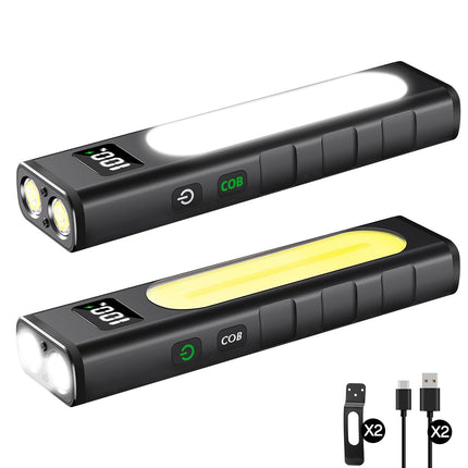 Rechargeable Flashlights High Lumens 1800, Flat EDC Flashlight with Magnetic, 11Mode Pocket Flashlight Super Bright, Powerful LED Flashlights, Tactical Flash lights for Home, Camping, Emergency, Work