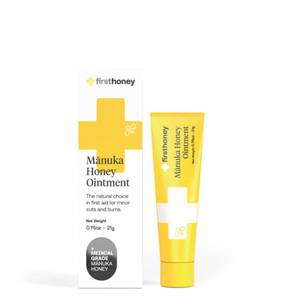FIRST HONEY Manuka Wound Ointment [.75oz - 21g] | Rapid Wound Repair Gel | Fast Relief for Skin & Burns | Manuka Honey from New Zealand | Antibiotic Free Burn Care, Scar Gel, Dressing Aid
