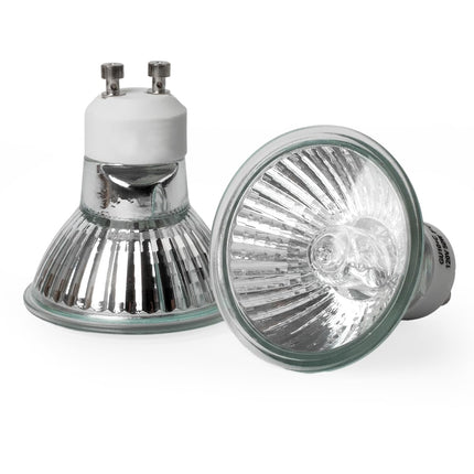 Elenhome 120v 50W GU10 Bulb for Candle Warmer Lamp, 2pcs gu10+c Dimmable 2800K Warm White Halogen Light Bulbs 2 pin, Wax Burner Light Bulb, Full Glass Cover Reflector Track & Recessed Light Bulbs