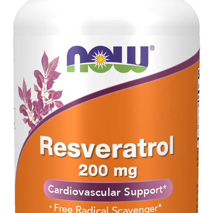 NOW Supplements, Natural Resveratrol 200 mg with Red Wine Extract, 120 Veg Capsules