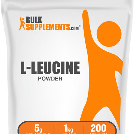 BulkSupplements.com L-Leucine Powder - Leucine Supplements, BCAA Supplements - Amino Acid Powder, Unflavored, 5g per Serving, 1kg (2.2 lbs) (Pack of 1)