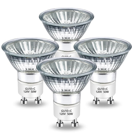 BOGAO Halogen Bulb 50 Watt GU10 120V NP5 Replacement Bulb for Candle Warmer, Scent Wax Burner, Fragrance Melt, Warming Bulb JDR Dimmable, Warm White 2700K Pack of 4, GU10-50W-4