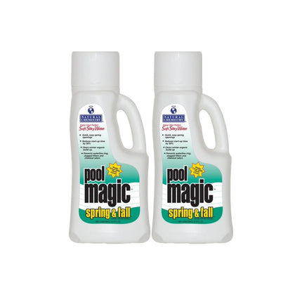 Natural Chemistry Pool Magic Spring & Fall, 1 L, Pack of 2, Clears Winter Organic Buildup, Quick Easy Spring Openings, Prevents Clogged Filters & Chemical Odors