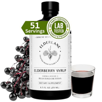 Elderlane Elderberry Syrup Elderberry Shots - Immune Support Supplement for Kids & Adults - Immune Boosters - Natural Immunity Booster - Made with Honey & Elderberries - Gluten-Free - 8.5 Fl Oz