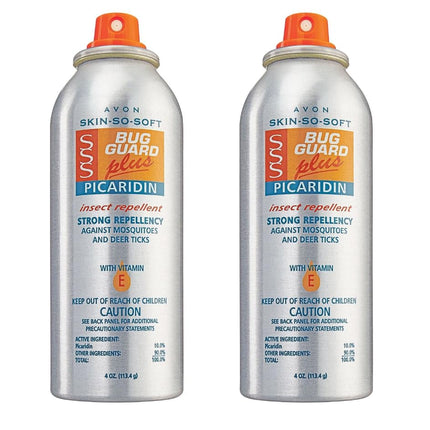 AVON Skin So Soft Bug Guard Plus Picaridin Aerosol Spray — DEET-Free Insect & Mosquito Repellent with Vitamin E — Quick-Drying, Unscented, Travel Size Bug Spray for Outdoor & Indoor (Pack of 2)