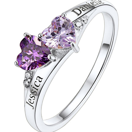 Custom4U Sterling Silver Rings for Women Personalized Name Ring