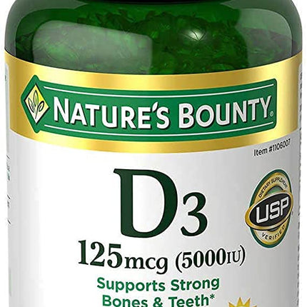 Nature's Bounty Immune Health Vitamin D3 5000 iu, Rapid Release 400 Softgels