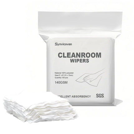 Synvicovan Cleanroom Cloth Wipes 6"x6",140GSM,Bag of 150 Pcs