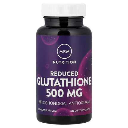MRM Nutrition Reduced Glutathione Capsules - 500mg Supplement - 60 Servings