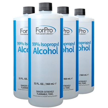 ForPro 99% Isopropyl Alcohol (IPA), 1 Gallon, 32 Fl Oz (Pack of 4) – Pure & Unadulterated Concentrated Alcohol