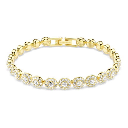 Una Angelic bracelet, Round cut, White, Gold-tSwarovski One plated