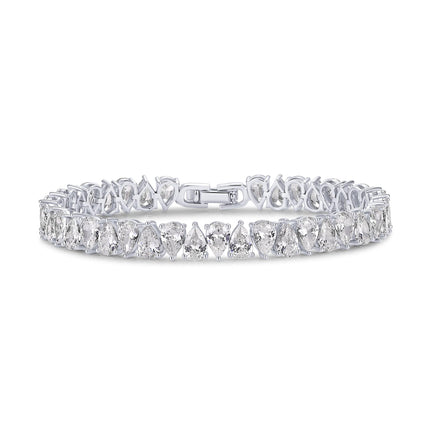 PAVOI CZ Wedding Bridal Tennis Bracelet for Women, White Gold, 6.5"