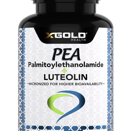 Palmitoylethanolamide 630 mg + Luteolin Standardized 98%- Micronized Pea 99% Highly Purified and Bioavailable - Made in USA - Supplement for Men and Women - 120 Veggie Capsules