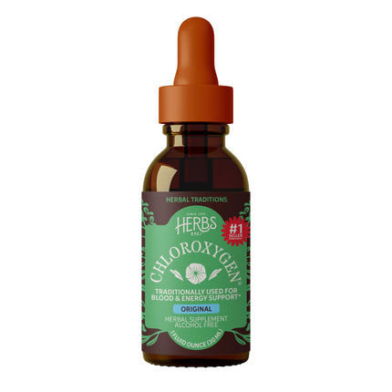 Herbs Etc. ChlorOxygen Chlorophyll Concentrate Alcohol Free Liquid Extract - Liquid Chlorophyll Drops - Detoxifying & Deodorizing - Skin, Gut & Energy Support - Gluten-Free - 1 fl oz (66 Servings)
