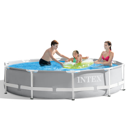 INTEX 26700EH Prism Frame 10 ft x 30 in Above Ground Pool, Round Swimming Pool with Steel Frame, Pump Not Included