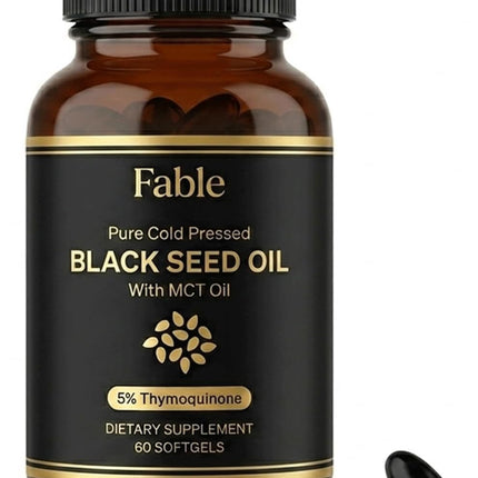 NFGTJYUI Fable Black Seed Oil (5% Thymoquinone) with MCT Oil, 60 SOFTGELS