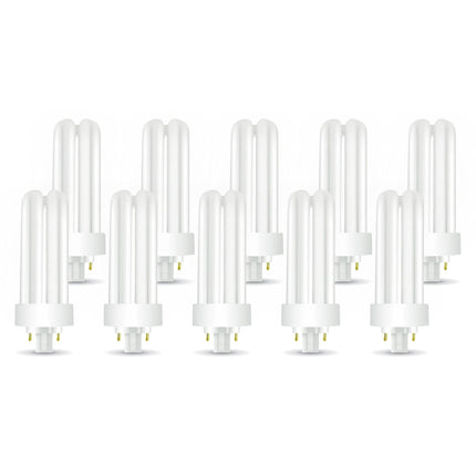 Circle (10 Pack PLT-26W 841 CFL Bulb, 4-Pin GX24q-3, 26W Triple Tube Compact Fluorescent, 4100K Cool White, Replaces Sylvania CF26DT/E/IN/841, Philips PL-T 26W/41/4P/ALTO