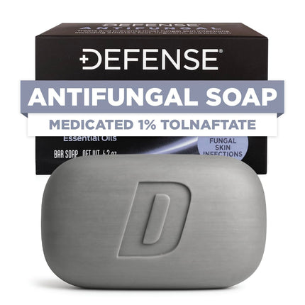 Defense Antifungal Bar Soap | Jock Itch, Ringworm, Athlete's Foot, Skin Fungus | Medicated Anti Fungal Treatment (One Bar, No Case)