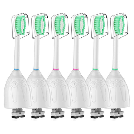 Toothbrush Heads for Philips Sonicare Replacement Brush Heads Fit E-Series Essence Xtreme Elite Advance and CleanCare, 6 Pack, HAPPYMOMO