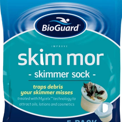 BioGuard Skim Mor, 1 Pack, Treated with Myclex Technology, Catches Debris Your Skimmer Misses, Enhances Filter Efficiency
