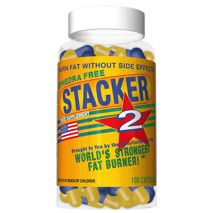 Stacker 2 Fat Burner Capsules, Ephedra Free, 100-Count Bottle