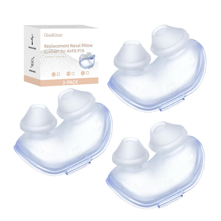 3 Packs Replacement Nasal Pillow Cushion for ResMed AirFit P10, Ultra-Soft Silicone, Better Sealing, Minimize Leakage, Reduce Pressure Points, CPAP Supplies Accessories, Size Small