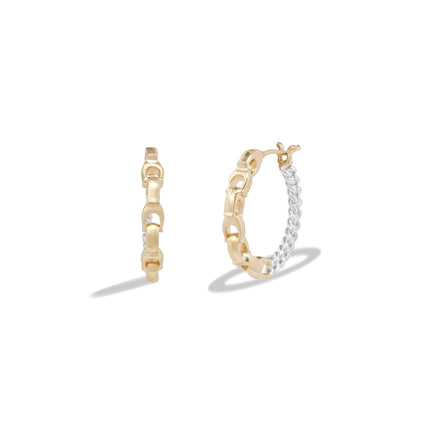 COACH Small Mixed Metal Hoop Earrings Two-Tone One Size