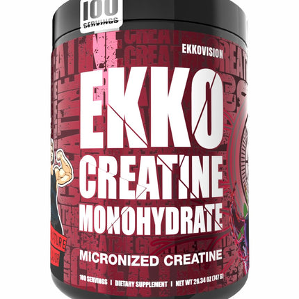 Ekkovision Creatine Monohydrate Powder, Micronized,Fruit Punch, Pre Workout & Post Workout Supplement for Men and Women, Energy Support, Easy to Mix in Shakes, Smoothies & Beverages, 100 Servings